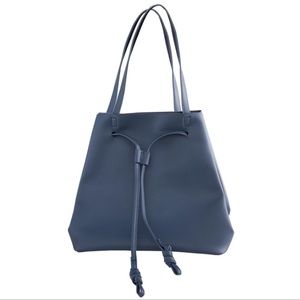 LIONEL REGAN PURSE BLUE VEGAN LEATHER DRAWSTRING